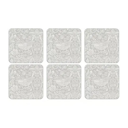 Spode Morris & Co Strawberry Thief Glasunderlägg 6-pack pure vit