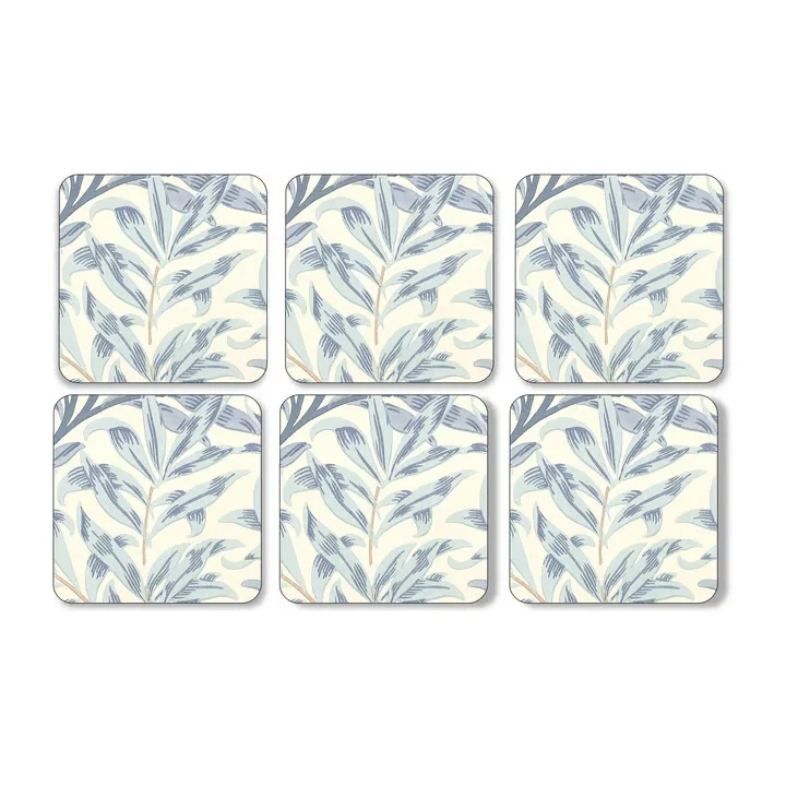Spode Morris & Co Willow Bough Glasunderlägg 6-pack blå