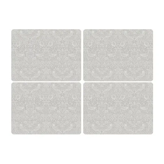 Spode Morris & Co Strawberry Thief Bordstablett 30x40 cm 4-pack pure vit