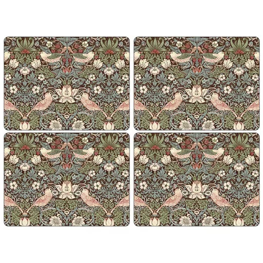 Spode Morris & Co Strawberry Thief Tablett 30x40 cm 4-pack Brun
