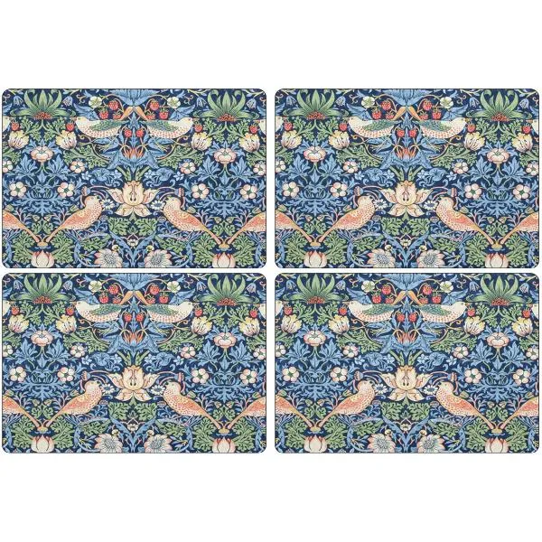 Spode Morris & Co Strawberry Thief Bordstablett 30x40 cm 4-pack Blå