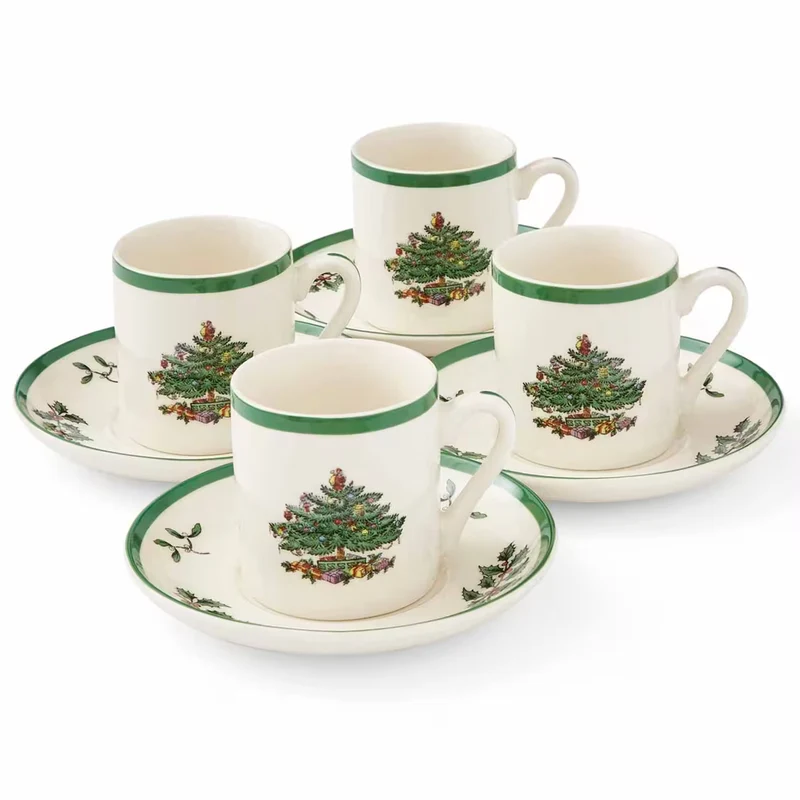 Spode Christmas Tree espressokopp 4-pack