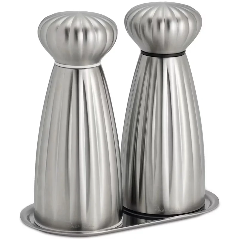 Robert Welch Palm Satin Salt- Och Pepparkvarnsset Med Bricka