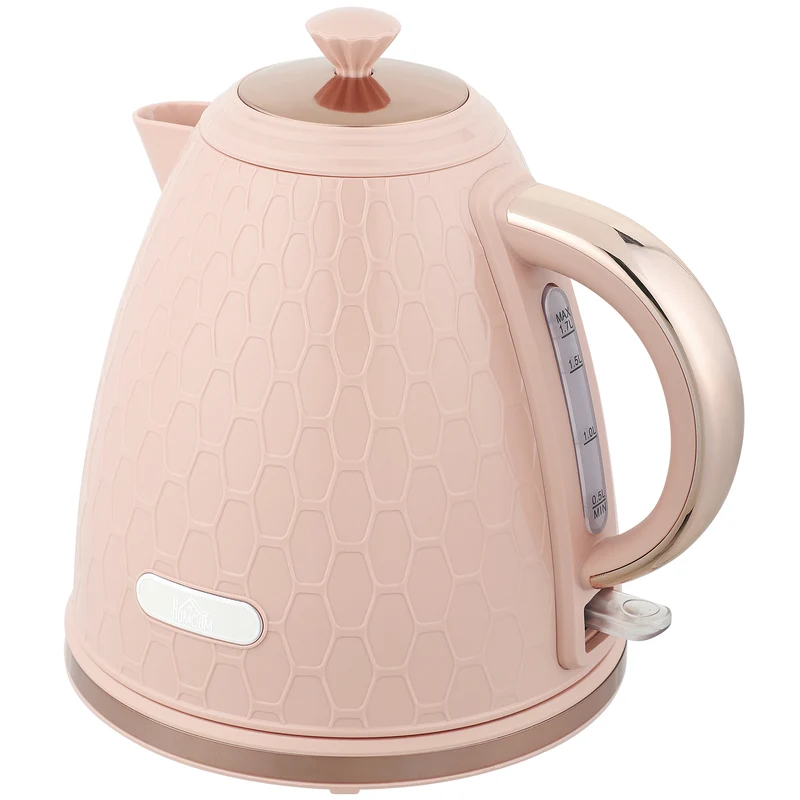 Elkedel, 2200W, vindue, filter, hurtig kogning, lyserød