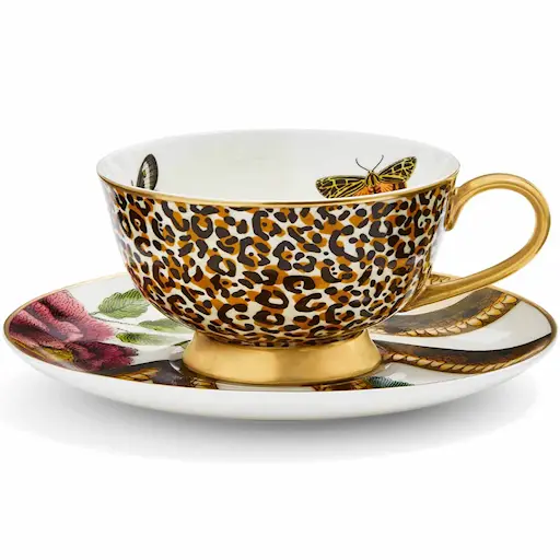 Spode Creatures of Curiosity Tekopp med fat 20 cl White/Leo