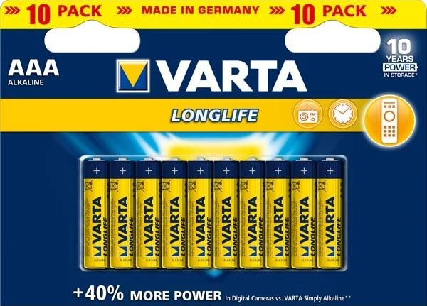 Longlife batterier AAA, 10 stk.