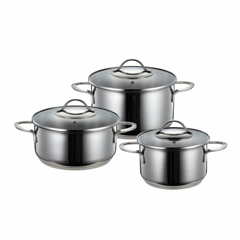 Modern House Kitchen Essentials grytset 3 delar med lock blank