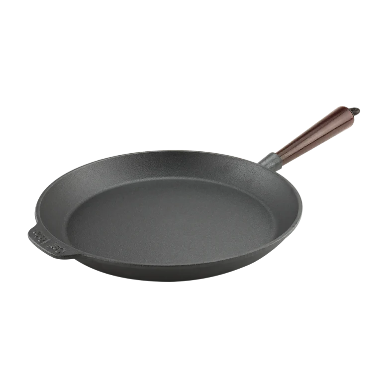 Carl Victor Stekpanna gjutjärn 28 cm Trähandtag