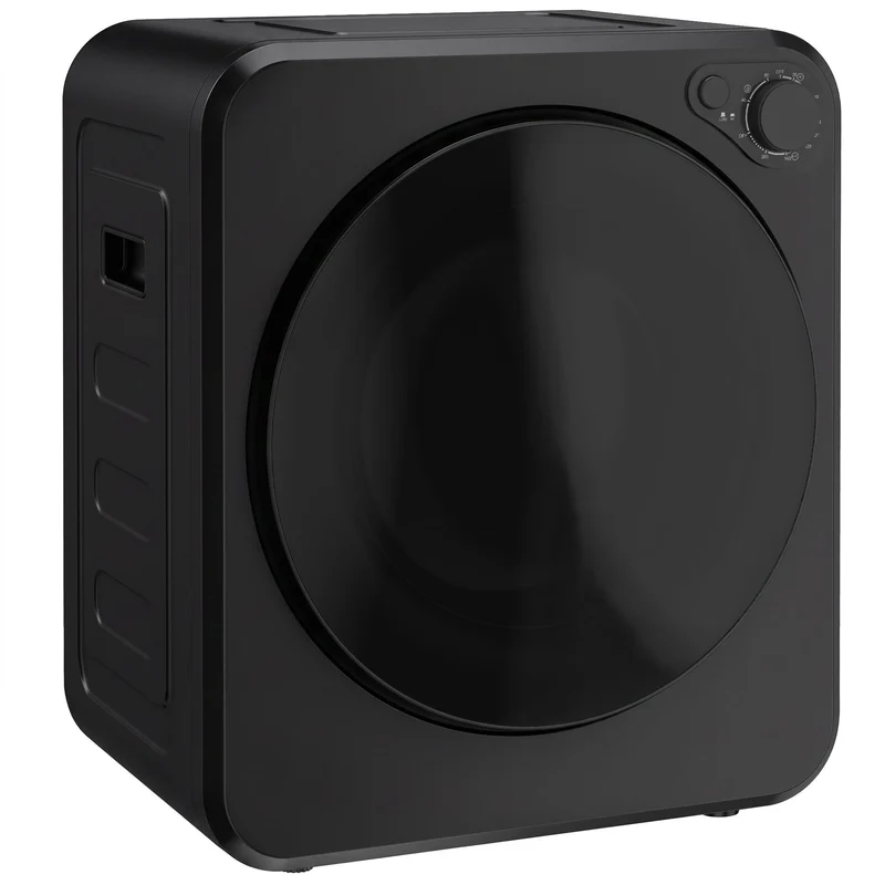 Mini tørretumbler, 4 kg kapacitet, 5 programmer, 800W/400W, fritstående, sort