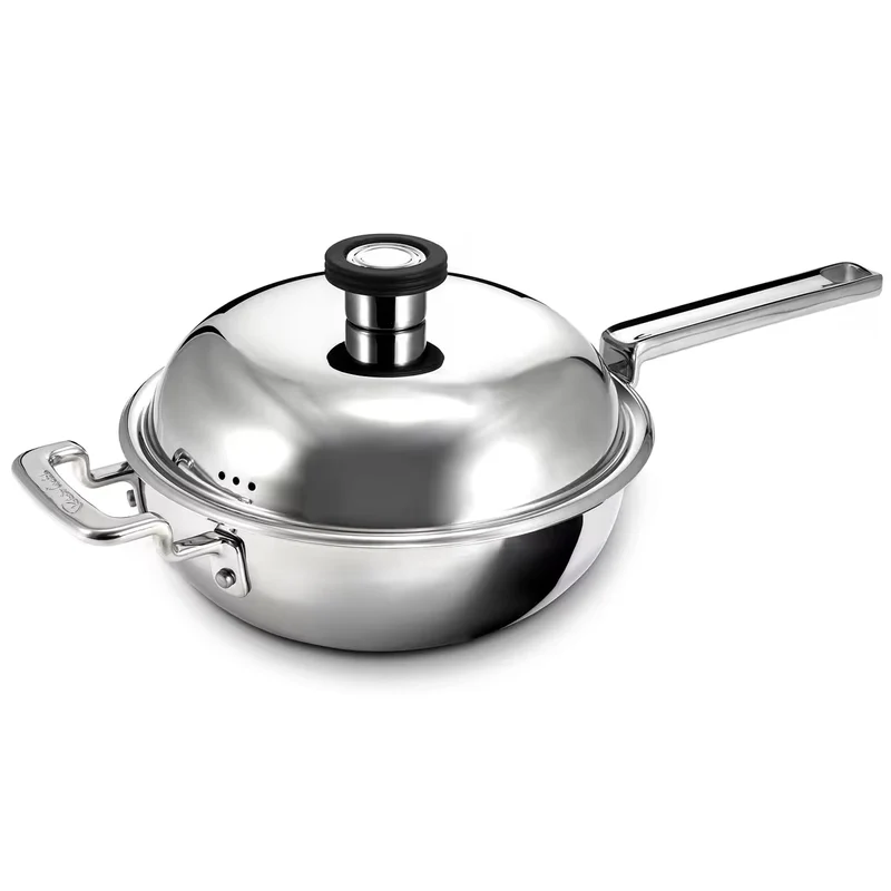 Robert welch 316 Series wok med lock 22 cm rostfritt stål