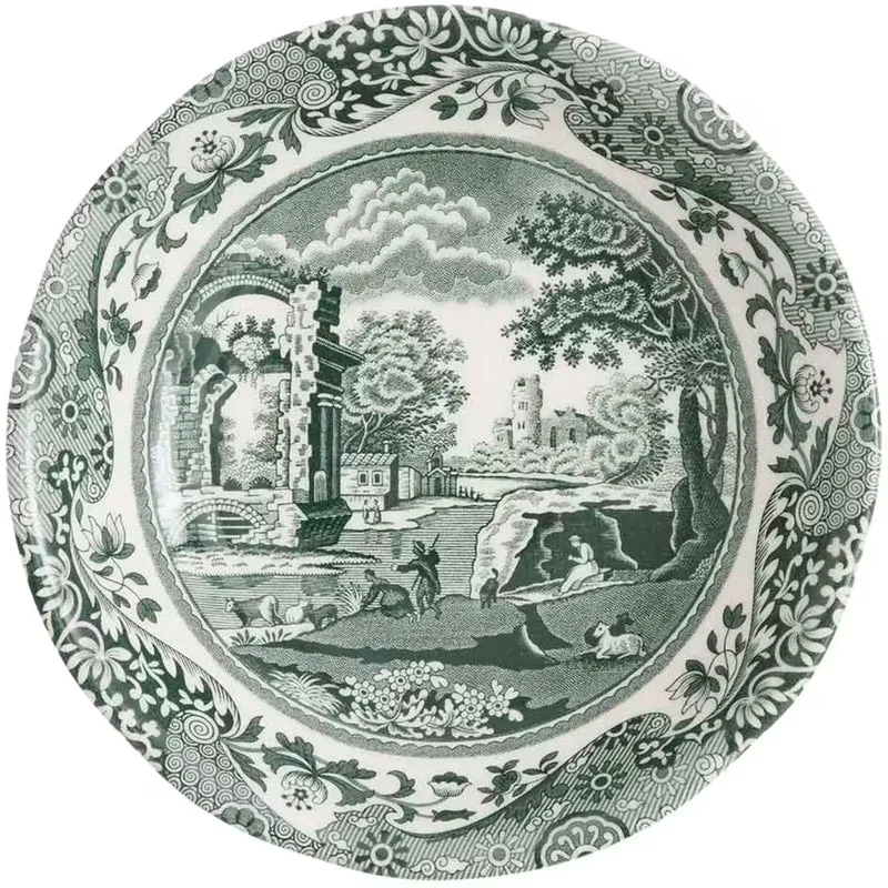 Spode Heritage Green Italian skål 15 cm, grön/vit