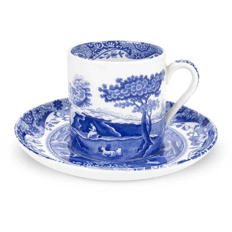 Spode Blue Italian espressokopp med fat 9 cl