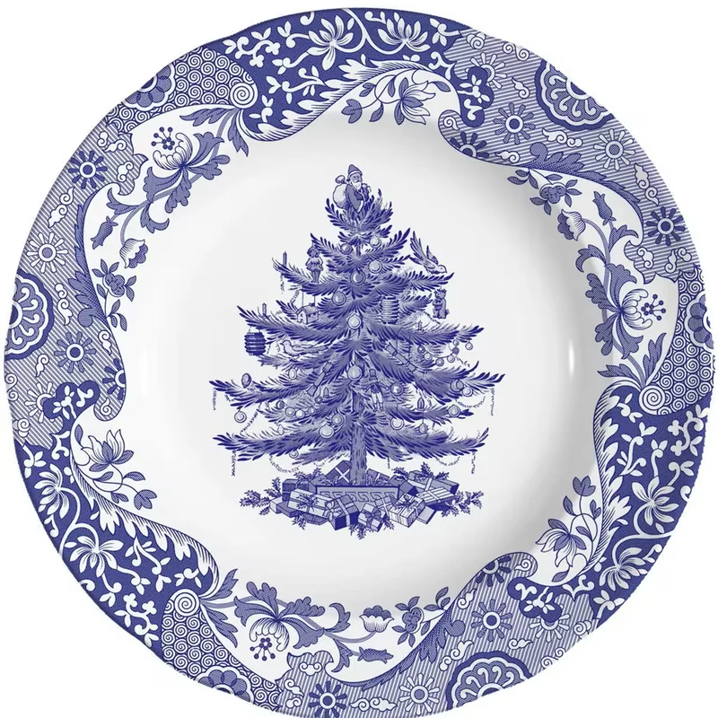 Spode Blue Italian Christmas Tree Tallrik 20 cm
