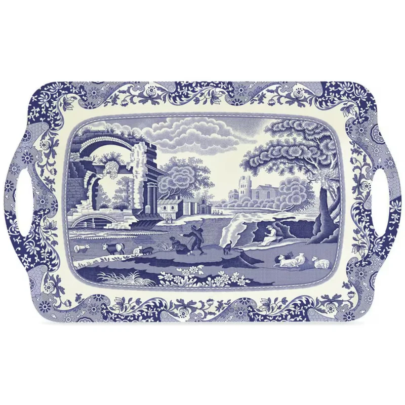Spode Blue Italian Bricka 48x30 cm blå/vit