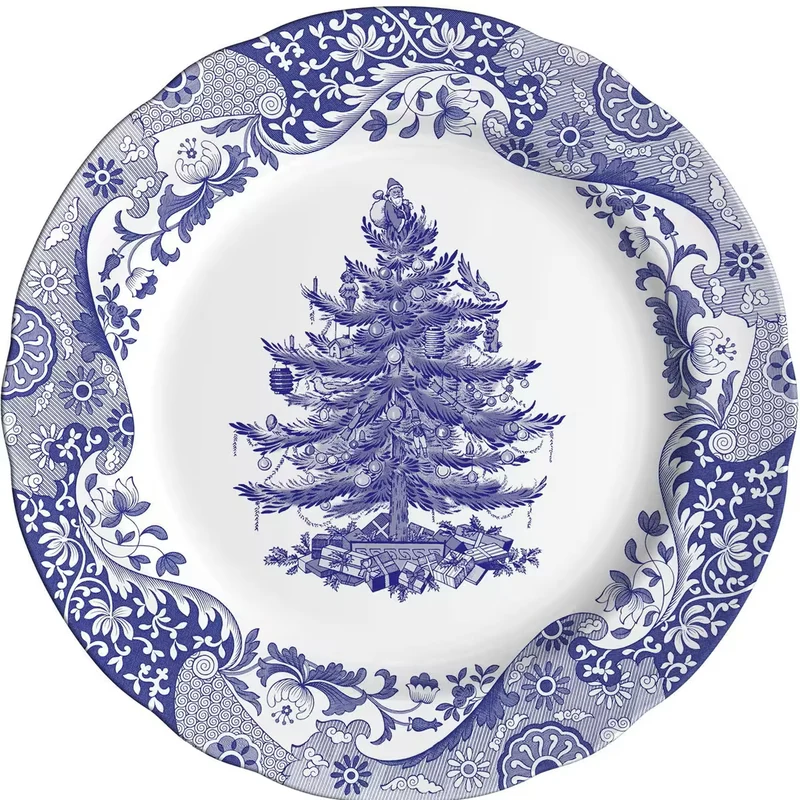 Spode Blue Italian Christmas Tree Tallrik 27 cm