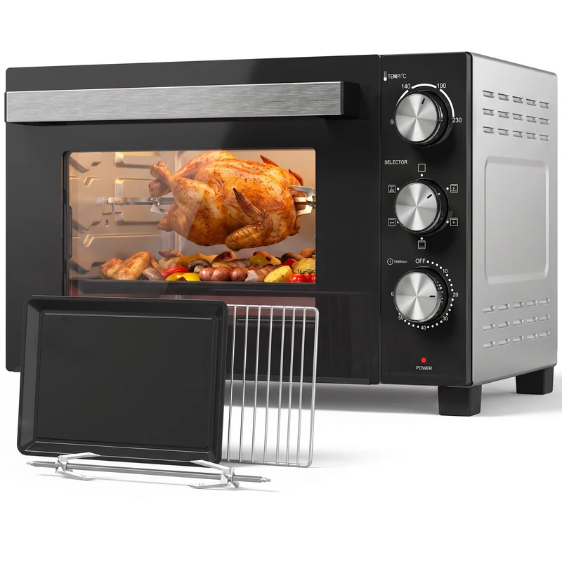 36 L miniovn med varmluft, 90-230 °C temperaturkontrol, 1500 W