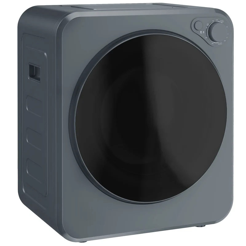 Mini tørretumbler, 4 kg kapacitet, 5 programmer, 800W/400W, fritstående, grå