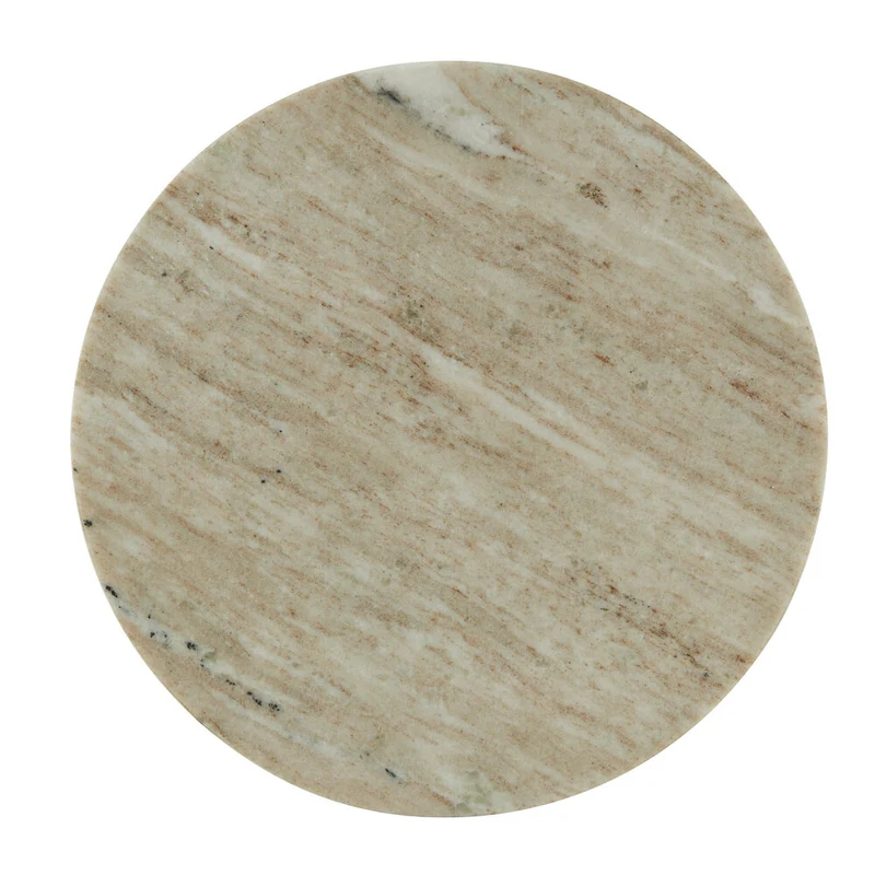 Rundt skærebræt, beige marmor - Ø:30 cm.