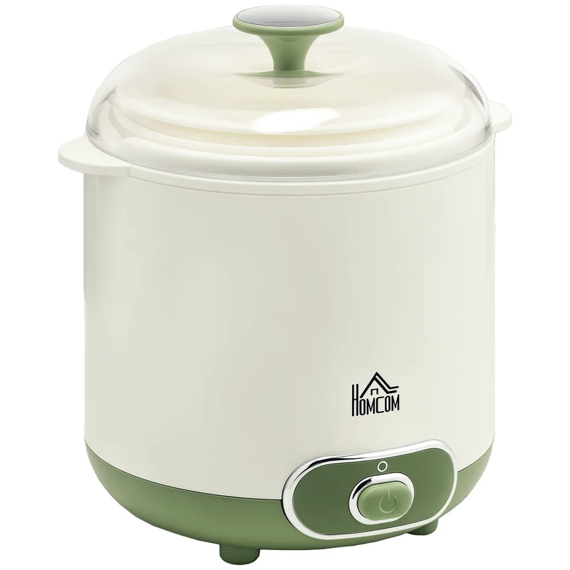 Yoghurtmaskine, 1,5 L yoghurtmaskine med si, låg, 20 W yoghurtmaskine til græsk yoghurt, til 3-5 personer, 19,5x17,5x21,4 cm, hvid