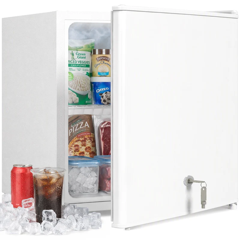 Minifryser 35 L elektrisk fritstående fryseboks 161 W minifryseboks 47 x 44,2 x 48,8 cm hvid