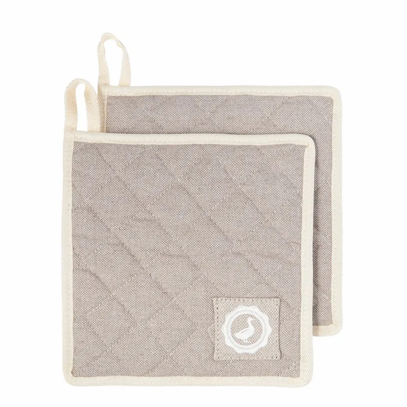 Anders Petter Signerat grytlapp 20x20 cm 2-pack sand