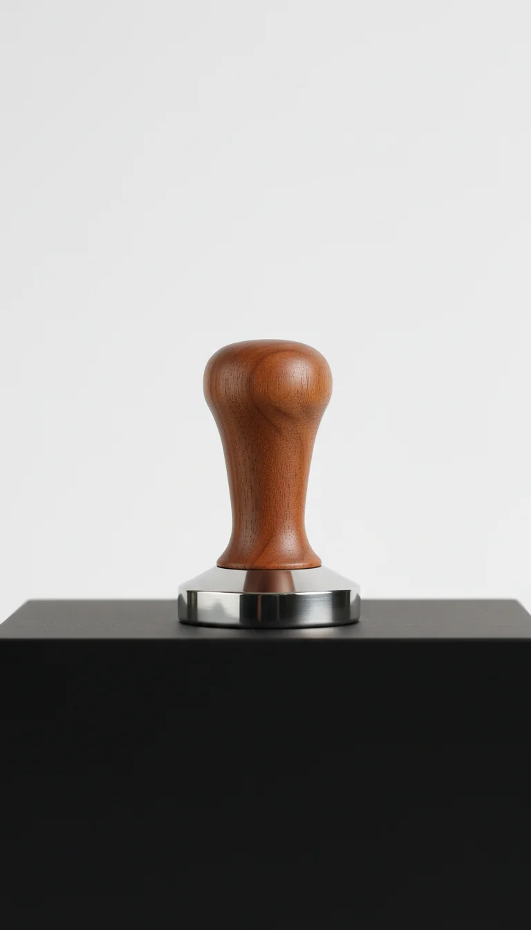 Barista tamper with walnut handle