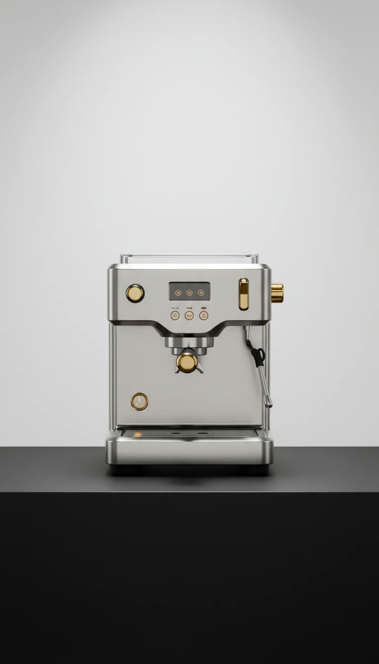 Espresso machine in stainless steel