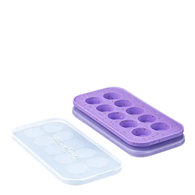 Souper Cubes Frysform i Silikon med Lock Cookie-tray 10x25 ml 2-pack Lila