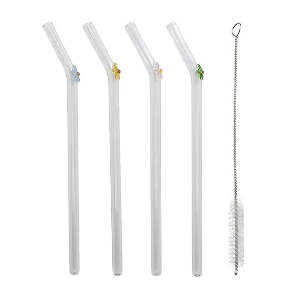 Modern House Fun sugrör 20 cm 4-pack blomma