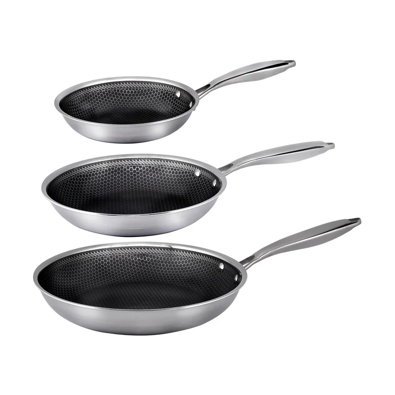Hâws Santo hybrid stekpanna 3 delar 20+24+28 cm stål/svart