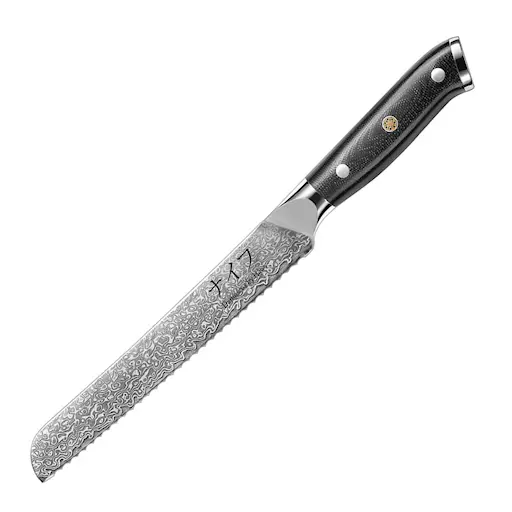 Damaskus By Haws Brödkniv 33 cm svart