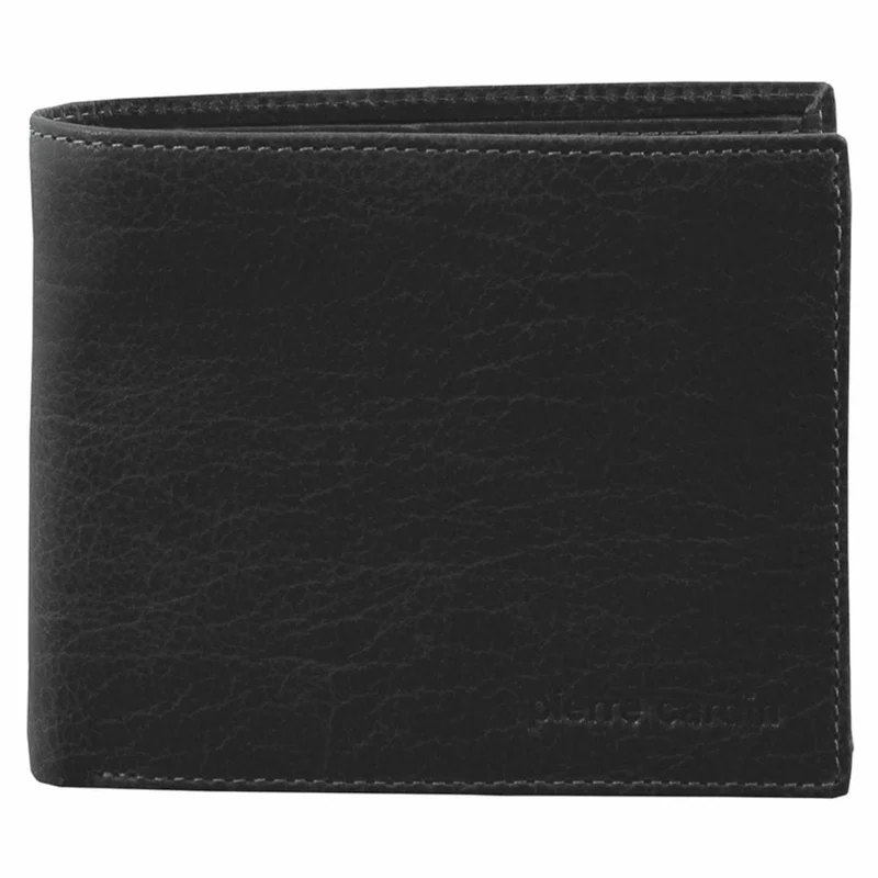 Pierre Cardin Men's Rustic Leather Bi-Fold RFID Protected Wallet 11cm Black