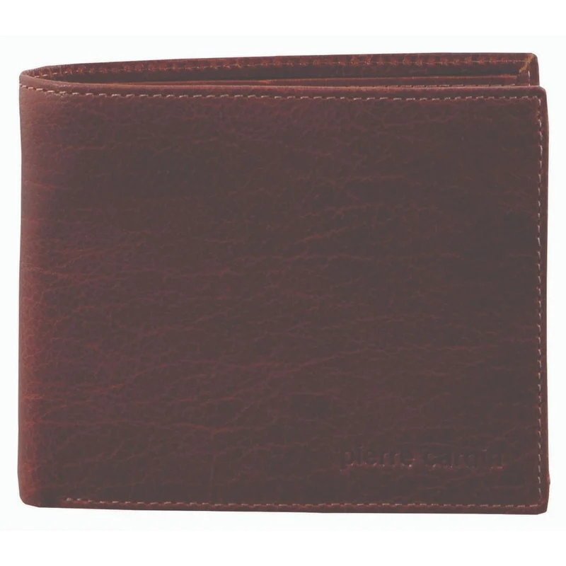 Pierre Cardin Men's Rustic Leather Bi-Fold RFID Protected Wallet 11cm Chestnut