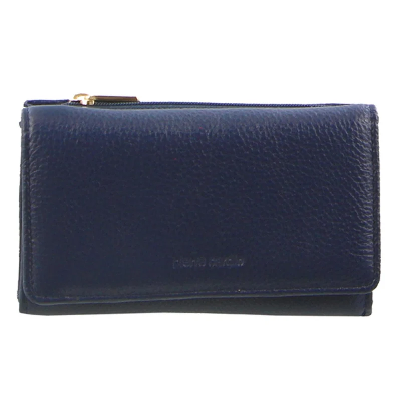 Pierre Cardin Women's Leather Tri-Fold Protected RFID Wallet 14cm Navy