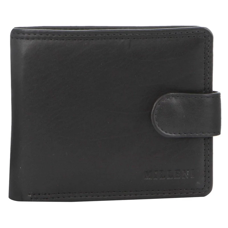 Milleni Men's Leather Tab Cash/Card RFID Protected Wallet 11x9.5cm Navy