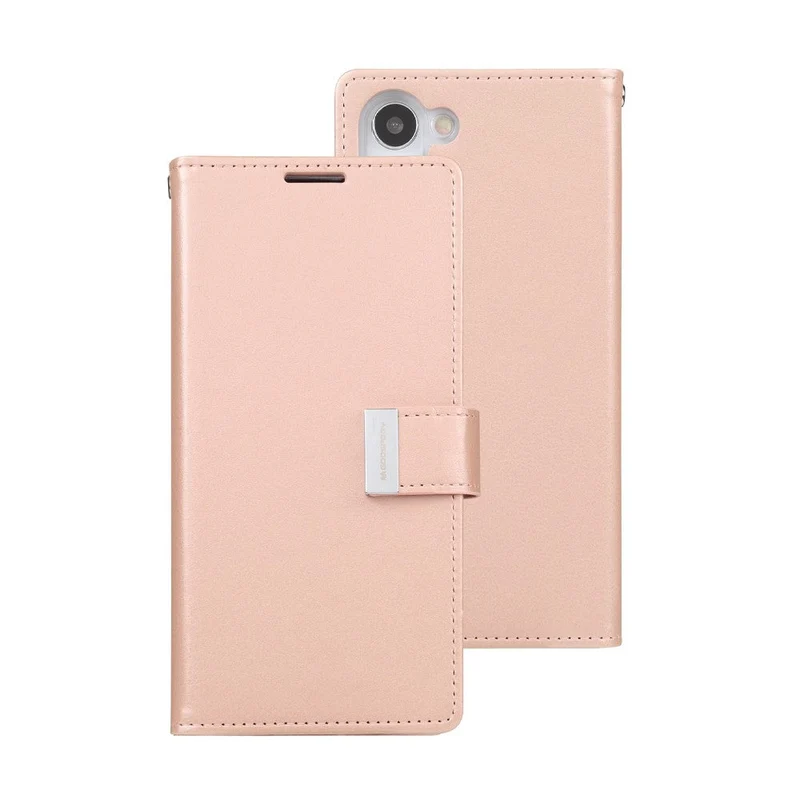 Goospery Rich Diary for Galaxy S23 Ultra - Rose Gold