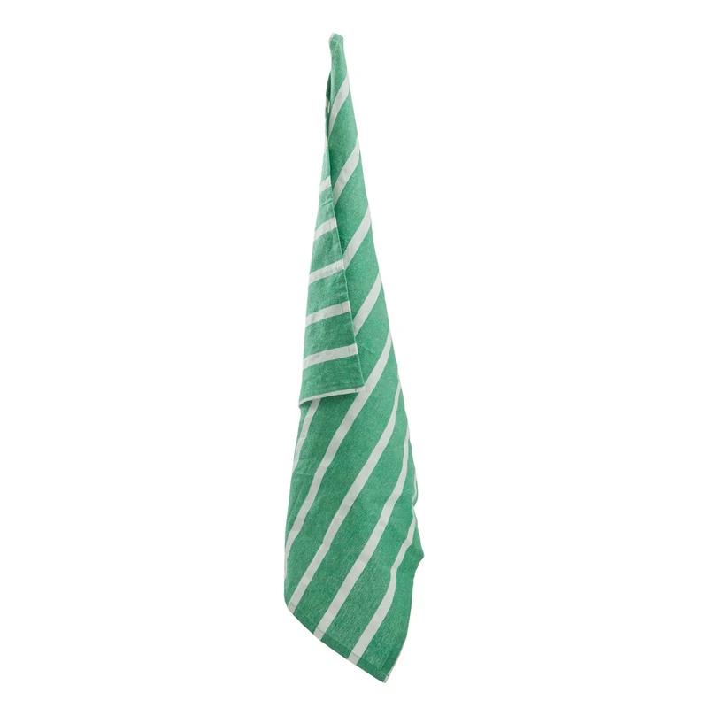 Stripe viskestykke bred, grøn - 50x70 cm