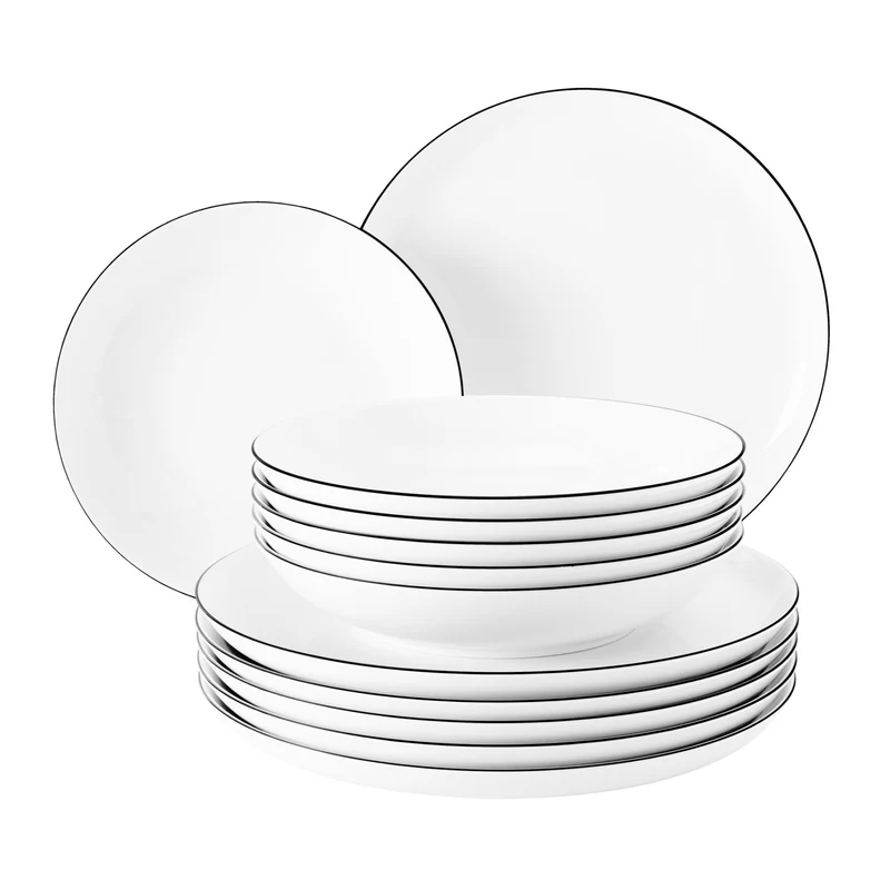 Seltmann Weiden Lido Black Line Servisset 12 Delar