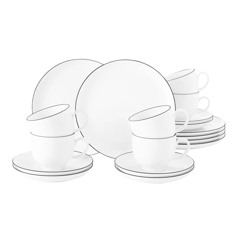 Seltmann Weiden Lido Black Line Kaffeservis 18 Delar