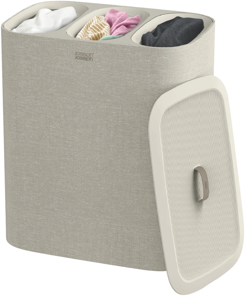Joseph Joseph Tota Trio 90 Litre Laundry Separation Basket Ecru