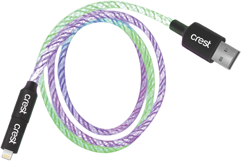 Techxtras USB-A to Lightning Glowing Cable (1m)