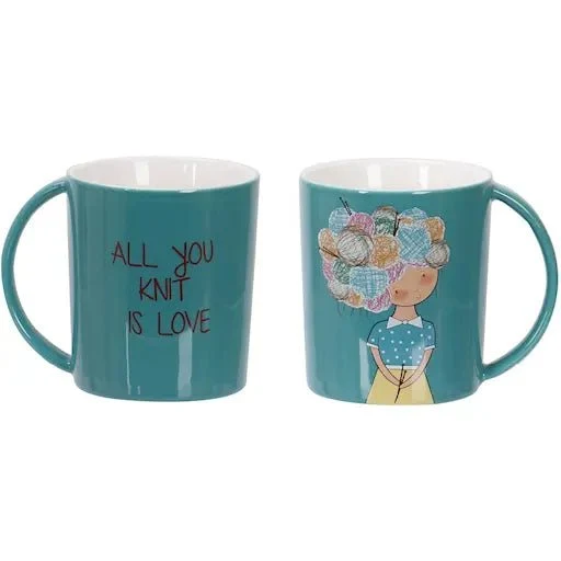 Modern House Knit Mugg 25 cl Petrol