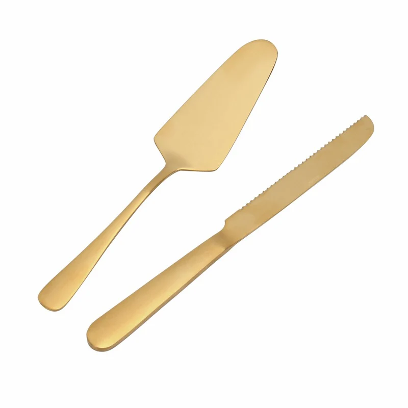 Modern House Gold Serveringsbestick 2 Delar Satin