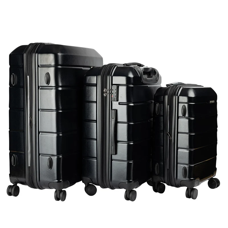 Olympus Artemis Hard Shell ABS+PC Luggage Set in Jet Black (3 Piece Set)