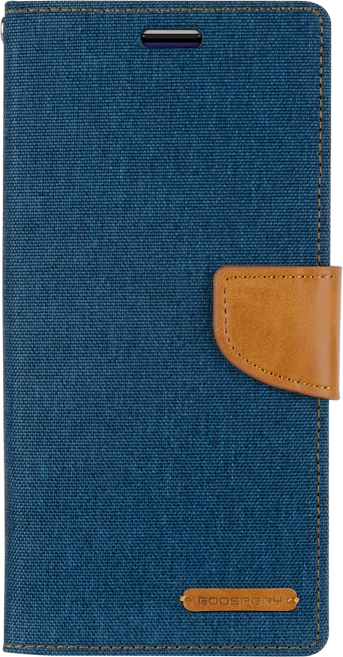 Goospery Canvas Diary For iPhone 13 Pro Max - Blue
