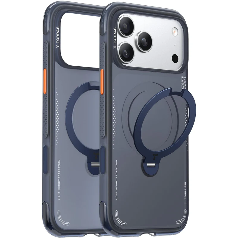 Torras Ostand Q3 Air Case for iPhone 18 Pro Max (Deep Blue)