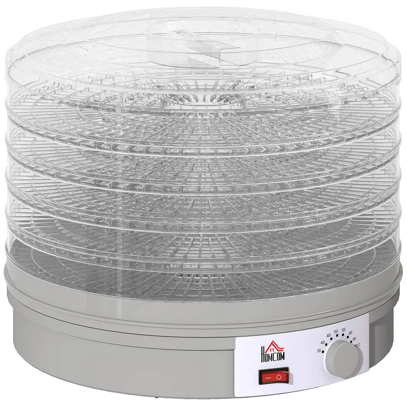 5-lags maddehydrator, 245W dehydrator med justerbar temperaturkontrol, grå