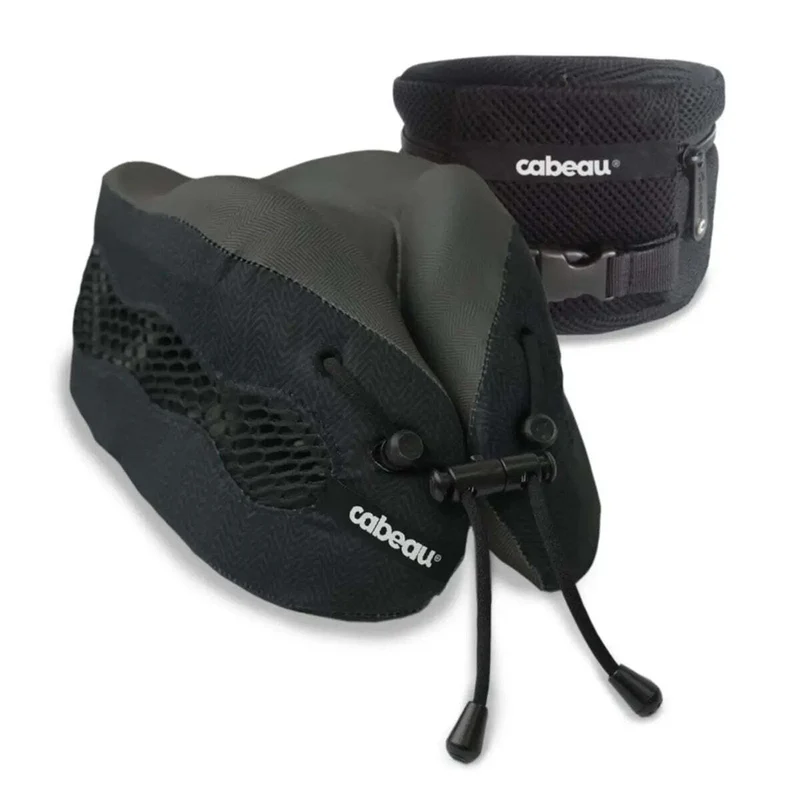 Cabeau Evolution Cool 2.0 Memory Foam Travel Pillow With Ear Plugs and Travel Bag (Black)
