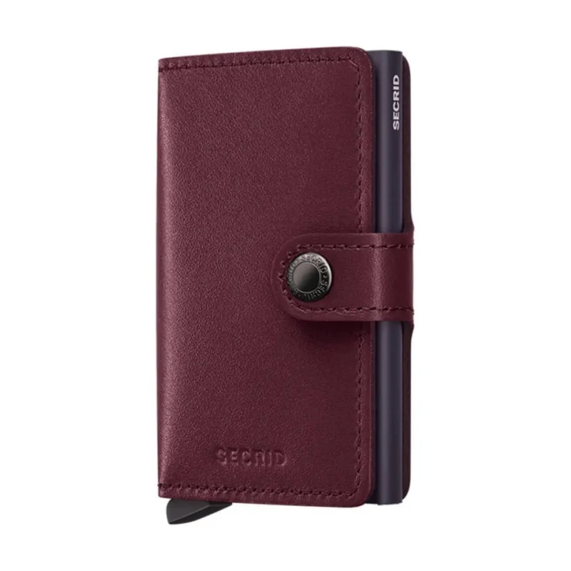 Secrid Miniwallet Compact RFID Mens Travel Wallet European Leather Cranberry