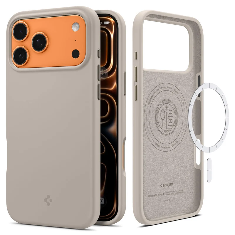 Spigen Apple iPhone 17 Pro Max Silicone Fit (MagFit) Case (Stone)
